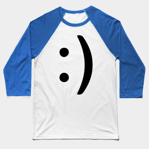 Smiley Emoji Face Baseball T-Shirt by T_Sh1rt_Dan